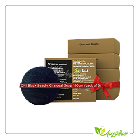 CNI Black Beauty Charcoal Soap 100gm (pack of 7)
