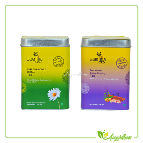 Swatma Pure Chamomile Herbal Tea+Swatma Kahwa Detox Tea