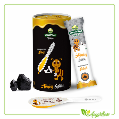 Aryavrat Naturals-Shilajit  Honey Spoon